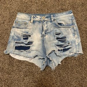 Almost famous high rise denim shorts